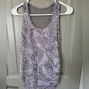 Calia Womans Small Gray Floral Racerback Tank Top Athletic
